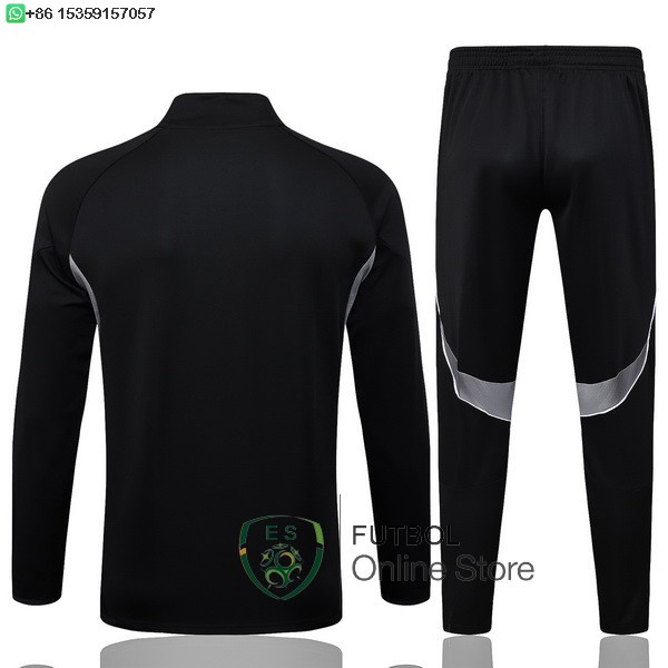 Conjunto Completo Ropa Deportiva Con Cremallera Larga Ninos Alemania 2025 Negro I Blanco