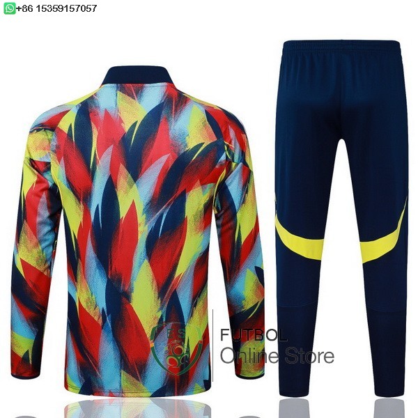 Conjunto Completo Ropa Deportiva Con Cremallera Larga Ninos Arsenal 25/2026 Amarillo Rojo Azul