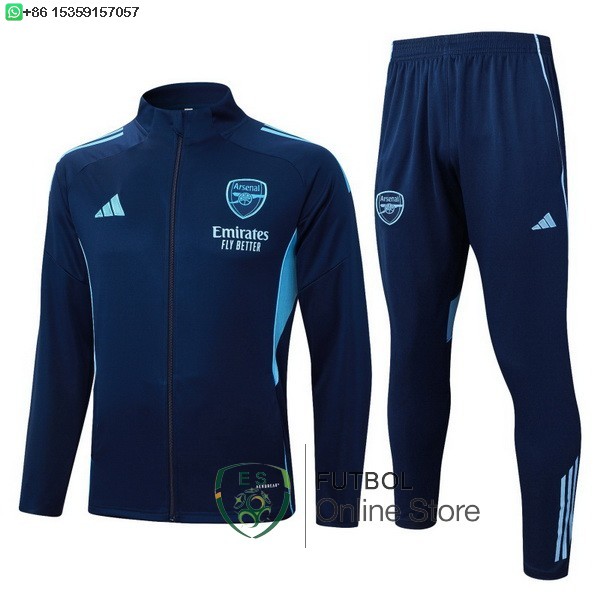 Conjunto Completo Ropa Deportiva Con Cremallera Larga Ninos Arsenal 25/2026 Azul II Marino