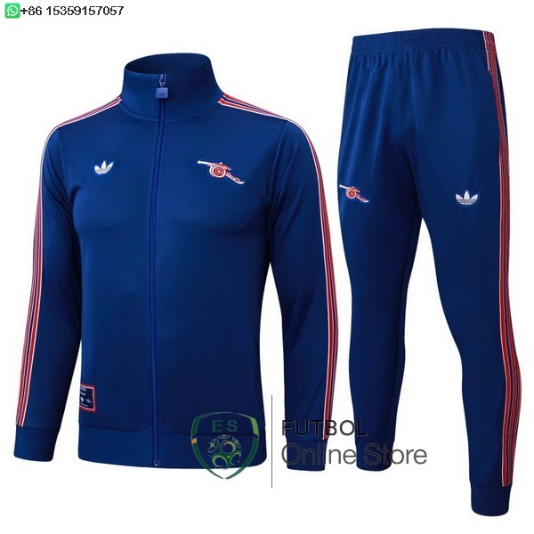 Conjunto Completo Ropa Deportiva Con Cremallera Larga Ninos Arsenal 25/2026 Azul I Marino
