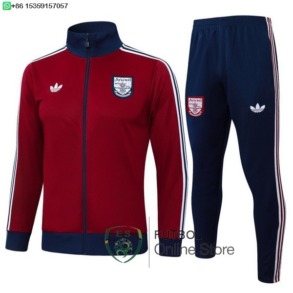 Conjunto Completo Ropa Deportiva Con Cremallera Larga Ninos Arsenal 25/2026 Borgona Azul