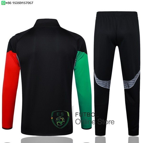 Conjunto Completo Ropa Deportiva Con Cremallera Larga Ninos Arsenal 25/2026 Negro Verde Rojo