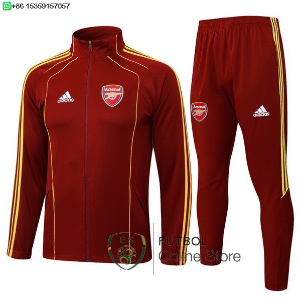 Conjunto Completo Ropa Deportiva Con Cremallera Larga Ninos Arsenal 25/2026 Rojo Amarillo