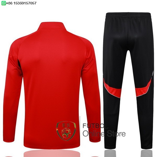 Conjunto Completo Ropa Deportiva Con Cremallera Larga Ninos Arsenal 25/2026 Rojo Negro