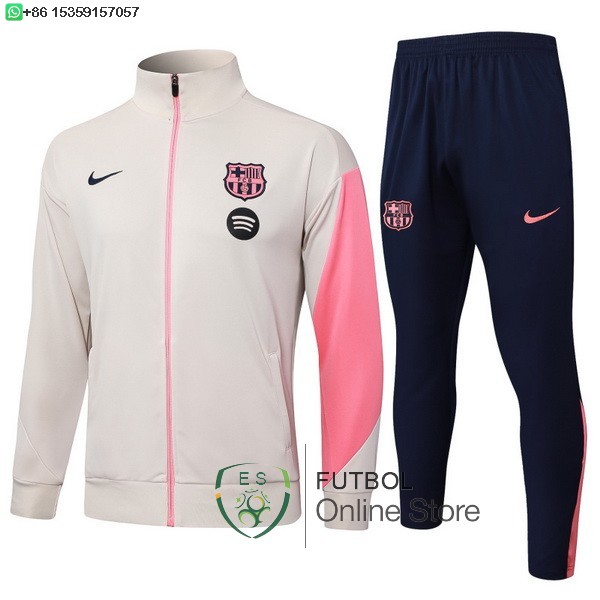 Conjunto Completo Ropa Deportiva Con Cremallera Larga Ninos Barcelona 25/2026 Amarillo Rosa