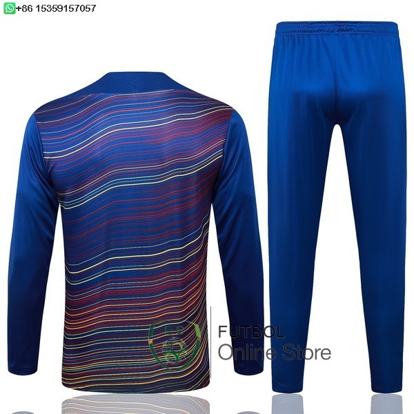 Conjunto Completo Ropa Deportiva Con Cremallera Larga Ninos Barcelona 25/2026 Azul Amarillo