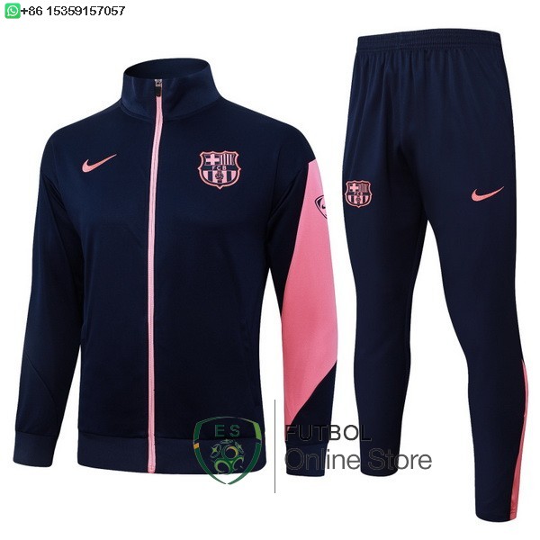 Conjunto Completo Ropa Deportiva Con Cremallera Larga Ninos Barcelona 25/2026 Azul Marino Rosa
