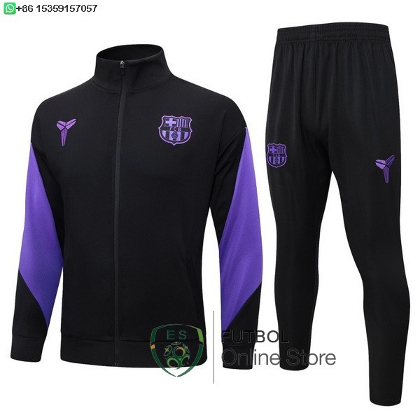 Conjunto Completo Ropa Deportiva Con Cremallera Larga Ninos Barcelona 25/2026 Negro I Purpura