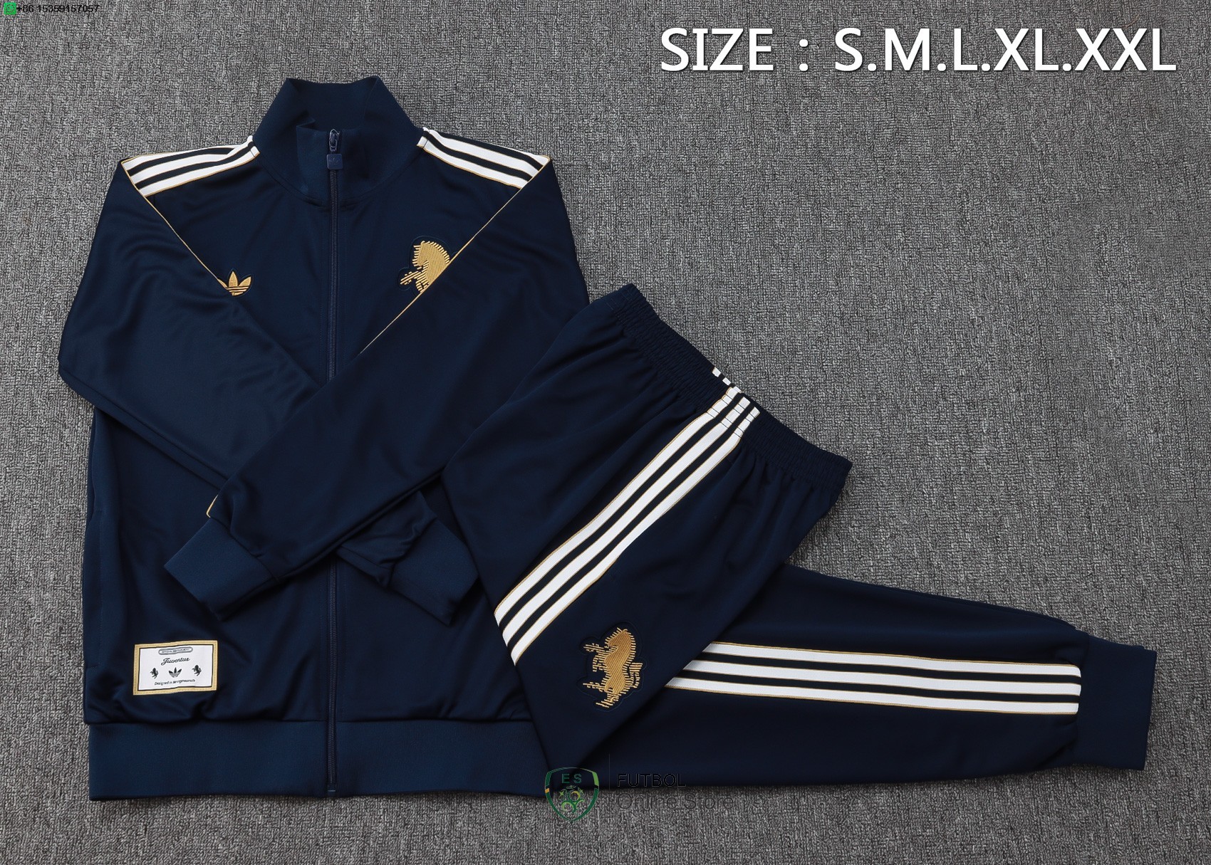 Conjunto Completo Ropa Deportiva Con Cremallera Larga Ninos Juventus 25/2026 Azul Marino