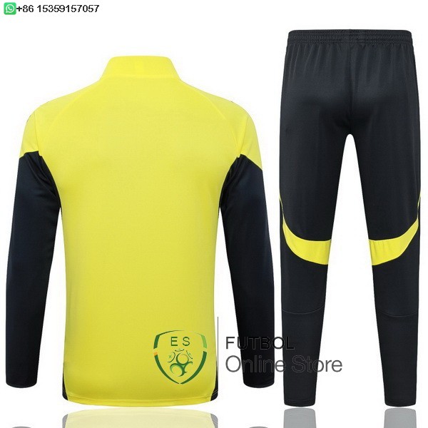 Conjunto Completo Ropa Deportiva Con Cremallera Larga Ninos Real Madrid 25/2026 Amarillo Negro