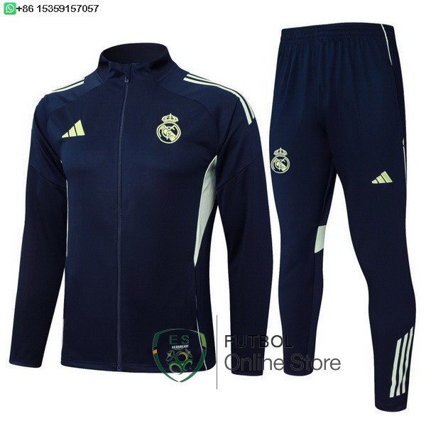 Conjunto Completo Ropa Deportiva Con Cremallera Larga Ninos Real Madrid 25/2026 Azul II Marino