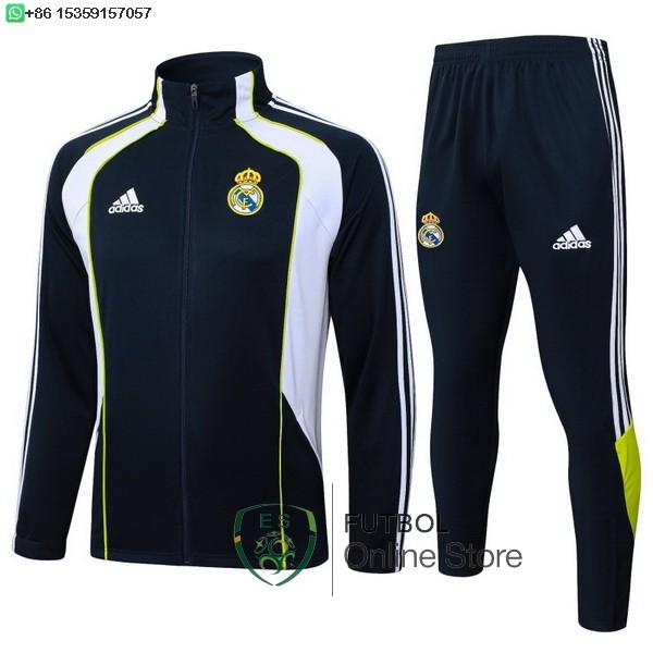 Conjunto Completo Ropa Deportiva Con Cremallera Larga Ninos Real Madrid 25/2026 Azul Marino I Blanco