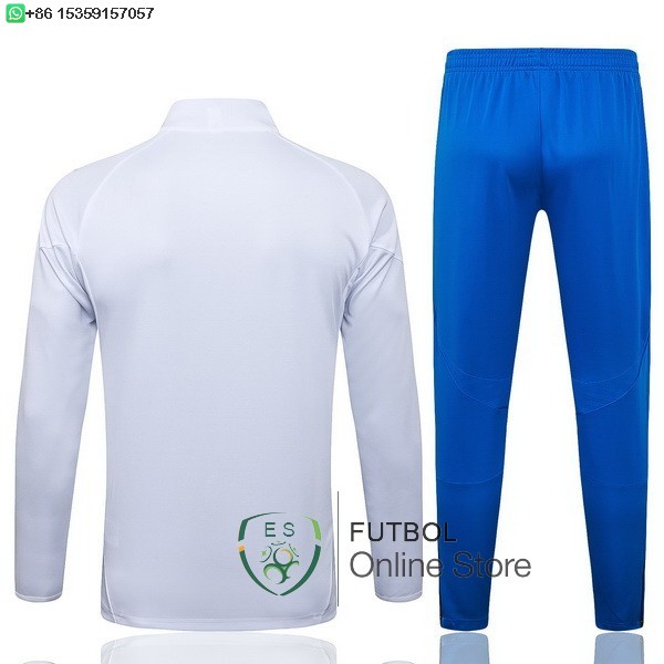 Conjunto Completo Ropa Deportiva Con Cremallera Larga Ninos Real Madrid 25/2026 Blanco Azul