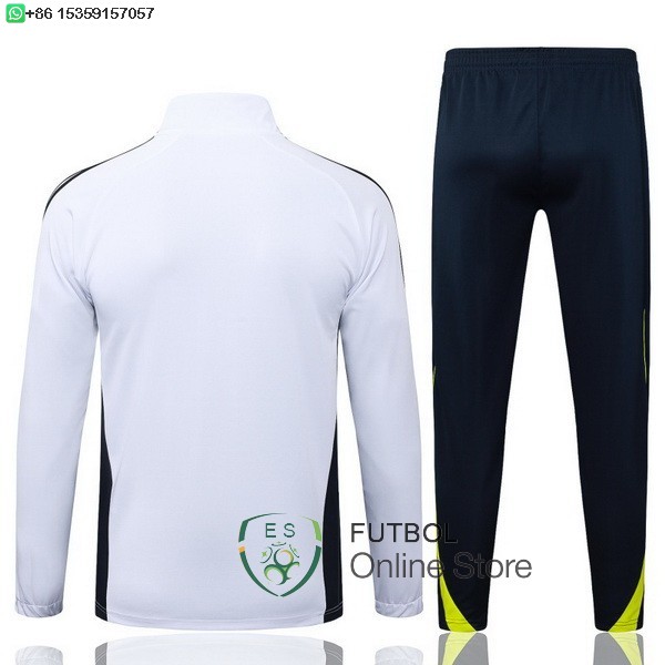 Conjunto Completo Ropa Deportiva Con Cremallera Larga Ninos Real Madrid 25/2026 Blanco Negro Verde