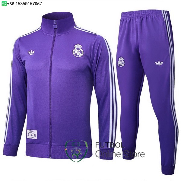 Conjunto Completo Ropa Deportiva Con Cremallera Larga Ninos Real Madrid 25/2026 I Purpura