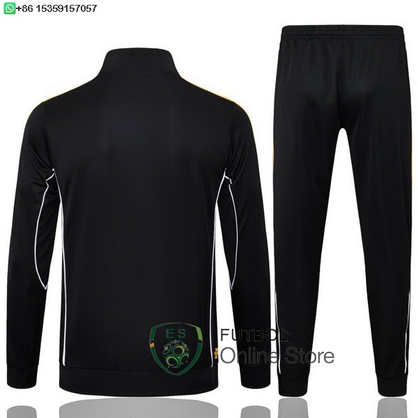 Conjunto Completo Ropa Deportiva Con Cremallera Larga Ninos Real Madrid 25/2026 Negro Amarillo