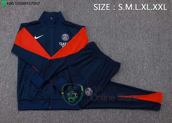 Conjunto Completo Ropa Deportiva Con Cremallera Larga Paris Saint Germain 25/2026 Azul Marino