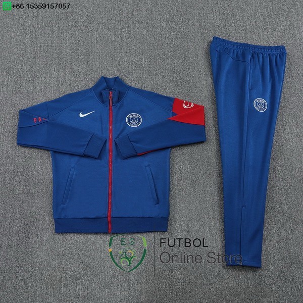 Conjunto Completo Ropa Deportiva Con Cremallera Larga Paris Saint Germain 25/2026 Azul Rojo