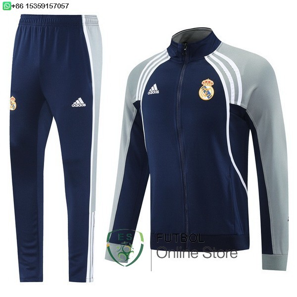 Conjunto Completo Ropa Deportiva Con Cremallera Larga Real Madrid Real Madrid 25/2026 Azul Marino Gris Conjunto Completo Ropa Deportiva Con Cremallera Larga Real Madrid Real Madrid 25/2026 Azul Marino Gris