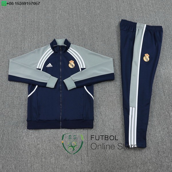 Conjunto Completo Ropa Deportiva Con Cremallera Larga Real Madrid Real Madrid 25/2026 Azul Marino