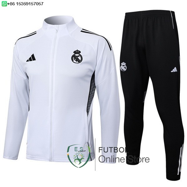 Conjunto Completo Ropa Deportiva Con Cremallera Larga Real Madrid Real Madrid 25/2026 Blanco Negro Conjunto Completo Ropa Deportiva Con Cremallera Larga Real Madrid Real Madrid 25/2026 Blanco Negro