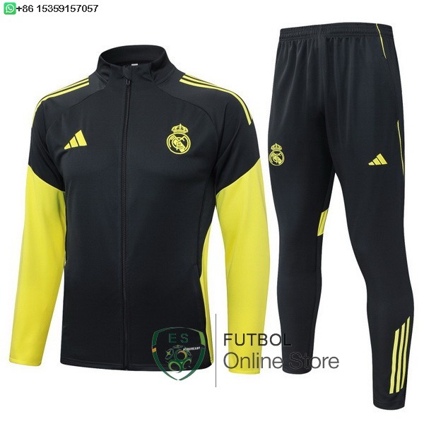 Conjunto Completo Ropa Deportiva Con Cremallera Larga Real Madrid Real Madrid 25/2026 Gris Amarillo