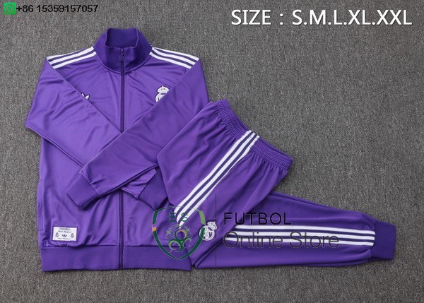Conjunto Completo Ropa Deportiva Con Cremallera Larga Real Madrid Real Madrid 25/2026 I Purpura