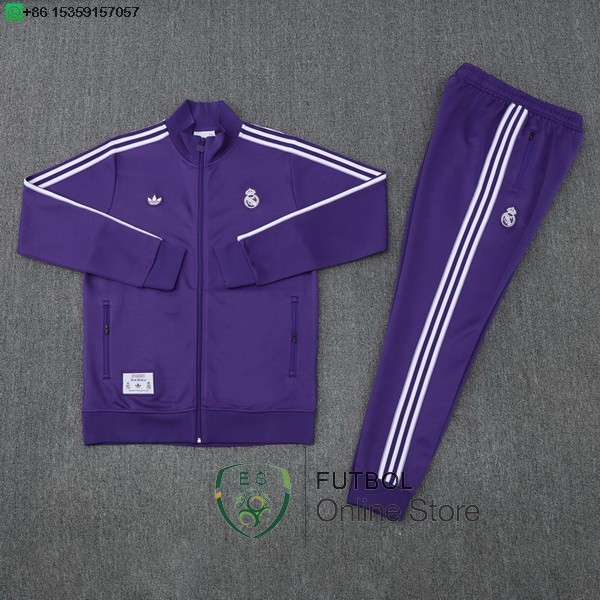 Conjunto Completo Ropa Deportiva Con Cremallera Larga Real Madrid Real Madrid 25/2026 Purpura