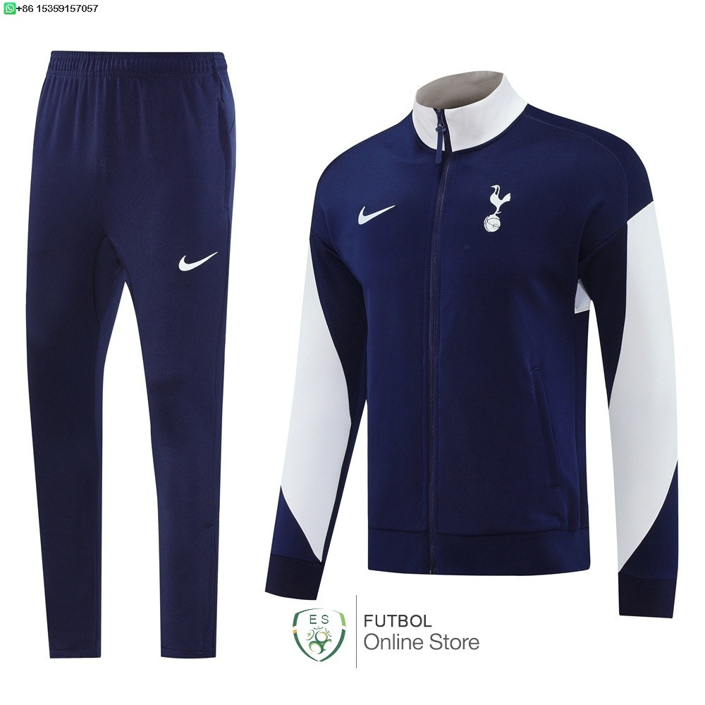 Conjunto Completo Ropa Deportiva Con Cremallera Larga Tottenham Hotspur 25/2026 Azul Blanco