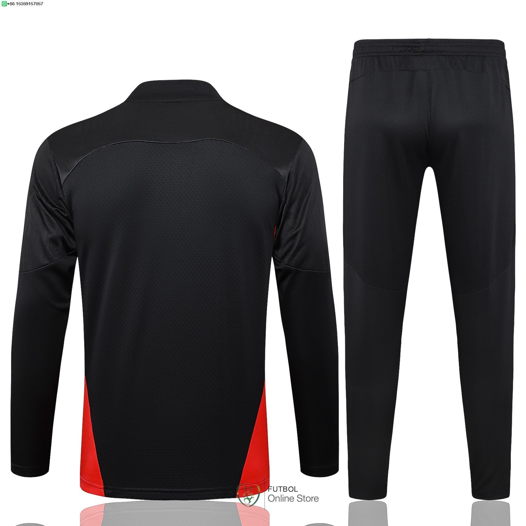 Conjunto Completo Sudadera Entrenamiento AC Milan 24/2025 Negro Rojo