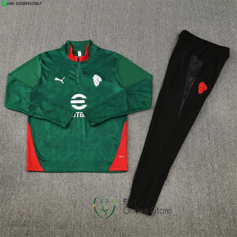 Conjunto Completo Sudadera Entrenamiento AC Milan 25/2026 Verde Negro