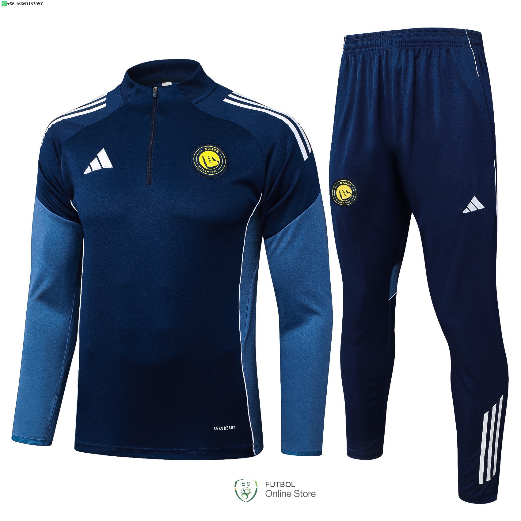 Conjunto Completo Sudadera Entrenamiento Al Nassr 25/2026 Azul Marino