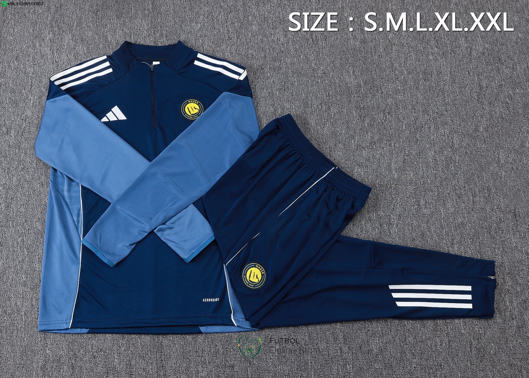 Conjunto Completo Sudadera Entrenamiento Al Nassr 25/2026 Azul Marino