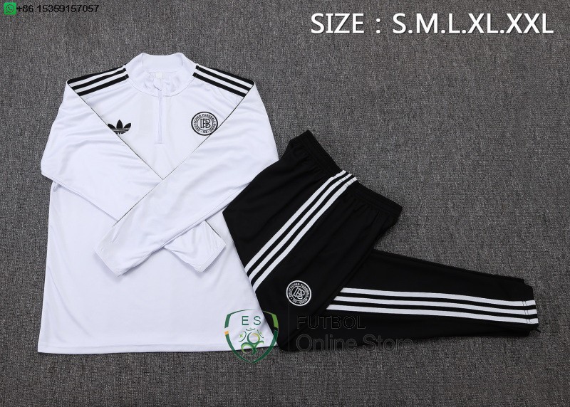 Conjunto Completo Sudadera Entrenamiento Alemania 2025 Blanco Negro