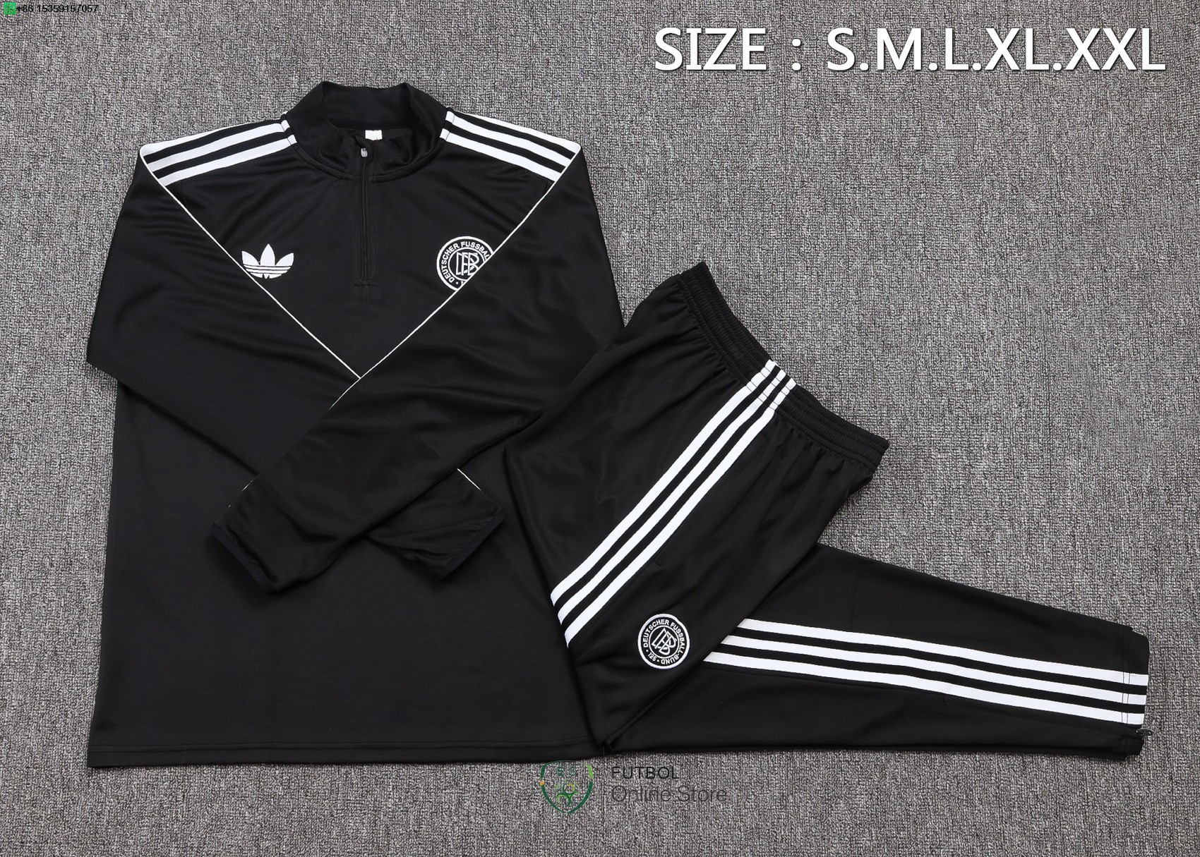 Conjunto Completo Sudadera Entrenamiento Alemania 2025 Negro I Blanco