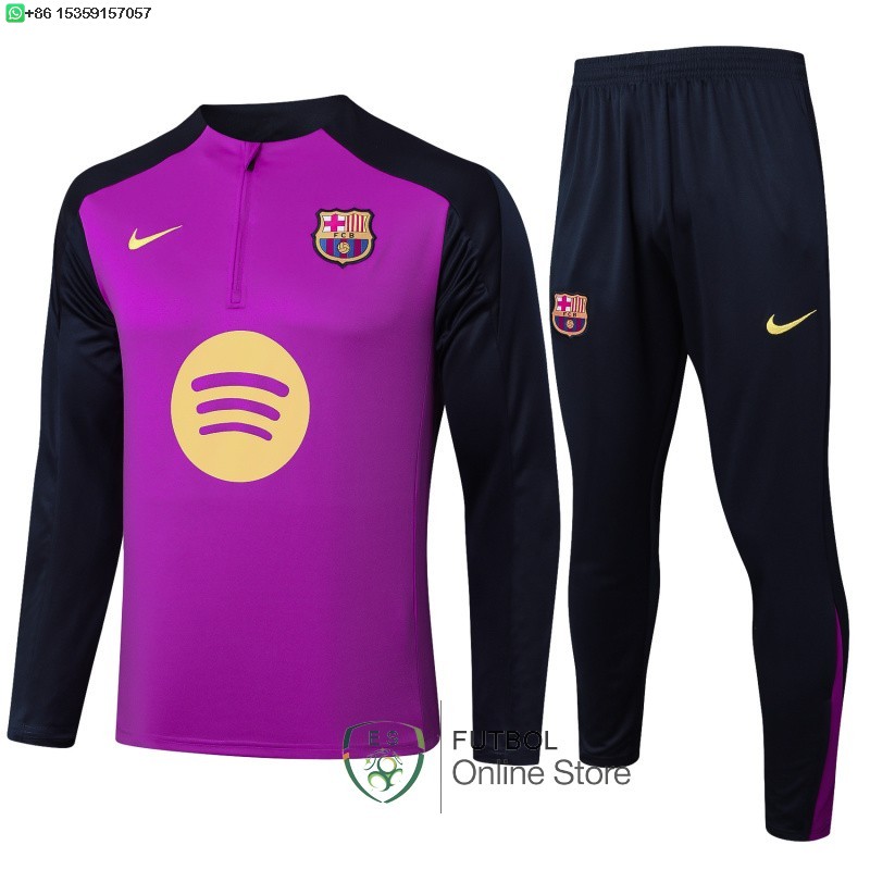 Conjunto Completo Sudadera Entrenamiento Barcelona 25/2026 Purpura Azul Marino