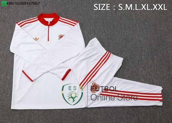 Conjunto Completo Sudadera Entrenamiento Bayern Munich 25/2026 Blanco Rojo