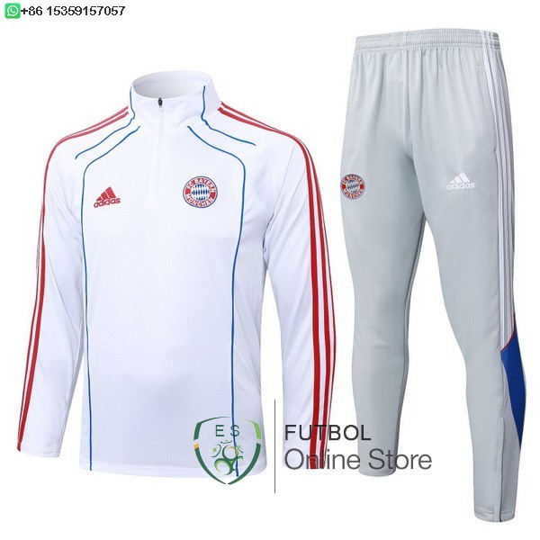 Conjunto Completo Sudadera Entrenamiento Bayern Munich 25/2026 Blanco Rojo