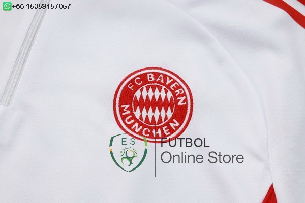 Conjunto Completo Sudadera Entrenamiento Bayern Munich 25/2026 Blanco Rojo