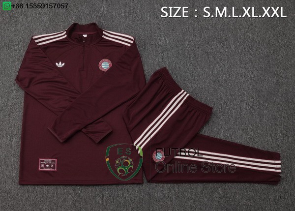 Conjunto Completo Sudadera Entrenamiento Bayern Munich 25/2026 Borgona