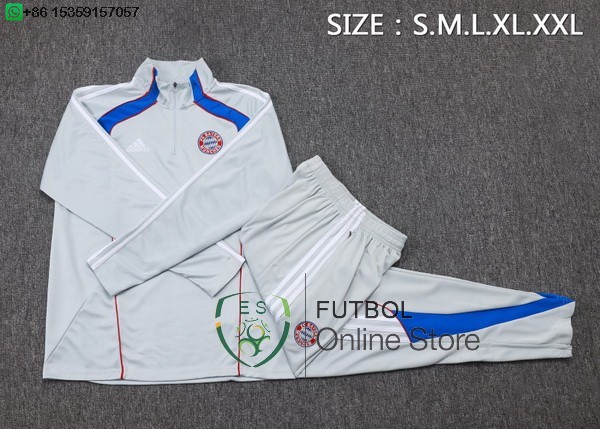 Conjunto Completo Sudadera Entrenamiento Bayern Munich 25/2026 Gris Azul