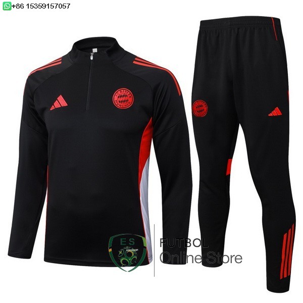 Conjunto Completo Sudadera Entrenamiento Bayern Munich 25/2026 Negro Rojo Conjunto Completo Sudadera Entrenamiento Bayern Munich 25/2026 Negro Rojo