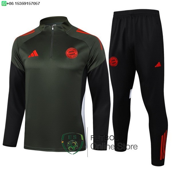 Conjunto Completo Sudadera Entrenamiento Bayern Munich 25/2026 Verde Marino Negro