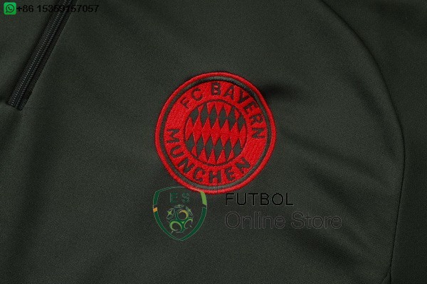 Conjunto Completo Sudadera Entrenamiento Bayern Munich 25/2026 Verde Marino Negro