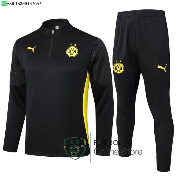 Conjunto Completo Sudadera Entrenamiento Borussia Dortmund 24/2025 Negro Amarillo Conjunto Completo Sudadera Entrenamiento Borussia Dortmund 24/2025 Negro Amarillo