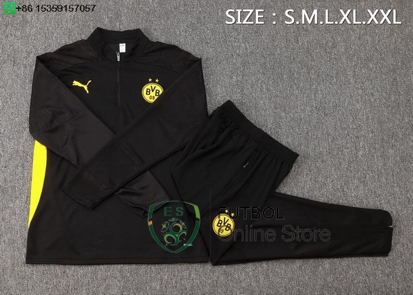 Conjunto Completo Sudadera Entrenamiento Borussia Dortmund 24/2025 Negro Amarillo