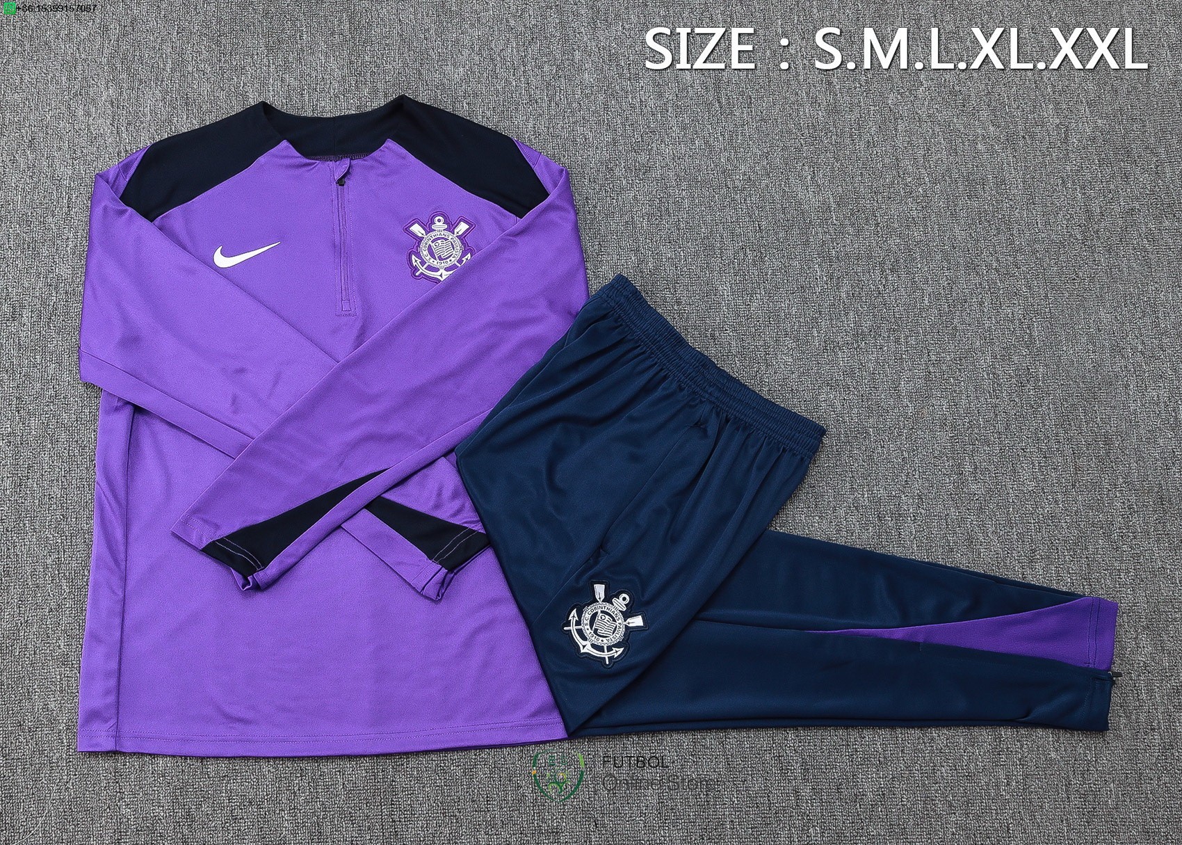 Conjunto Completo Sudadera Entrenamiento Corinthians Paulista 25/2026 Purpura