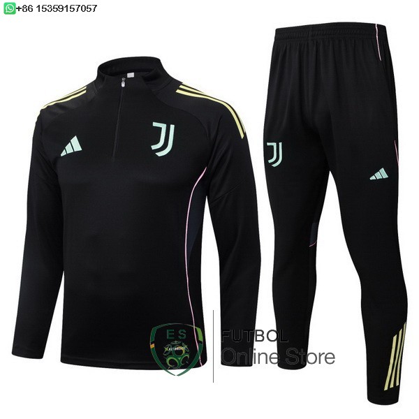 Conjunto Completo Sudadera Entrenamiento Juventus 25/2026 Negro Rosa