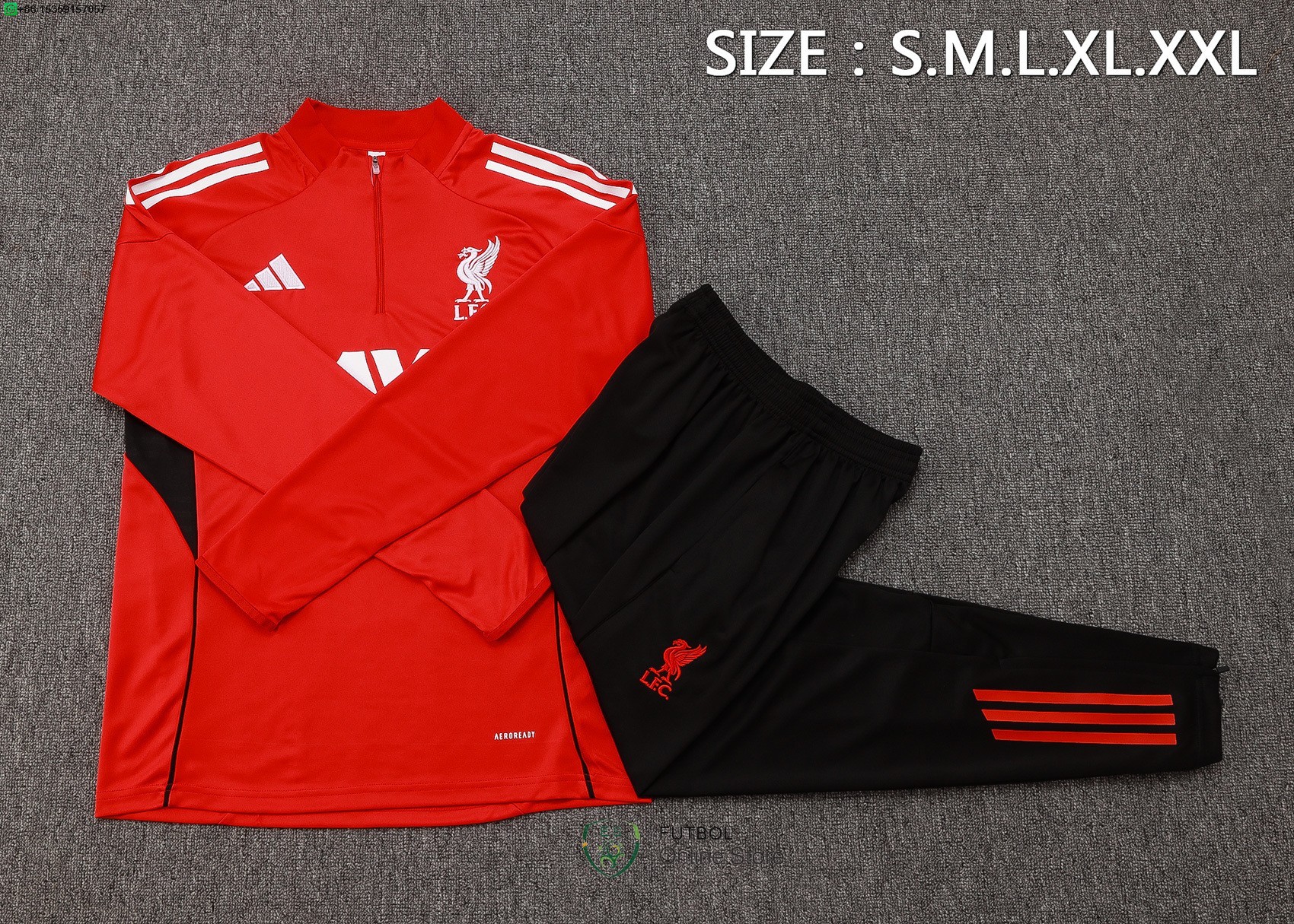 Conjunto Completo Sudadera Entrenamiento Liverpool 25/2026 Rojo Blanco Negro