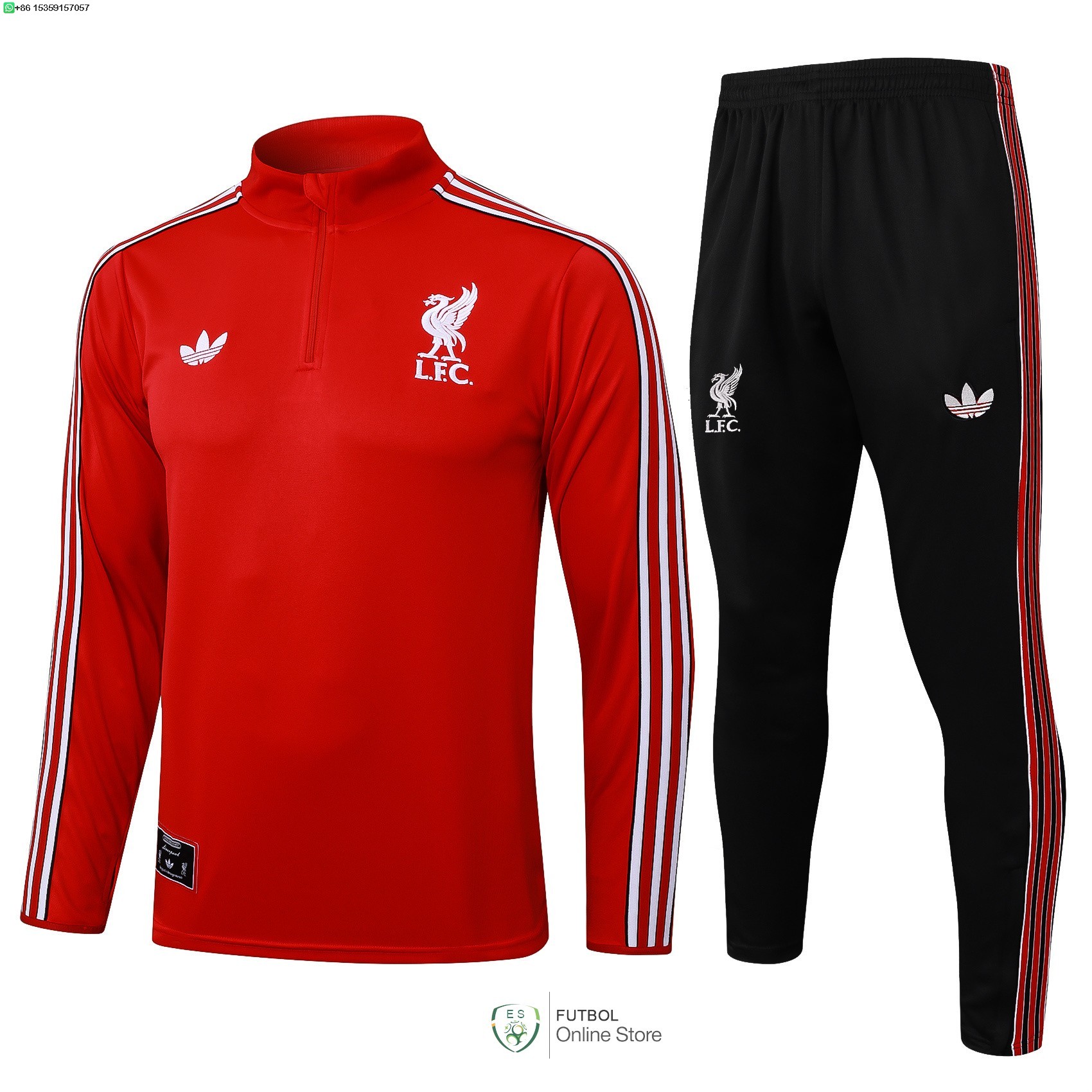 Conjunto Completo Sudadera Entrenamiento Liverpool 25/2026 Rojo Negro Conjunto Completo Sudadera Entrenamiento Liverpool 25/2026 Rojo Negro